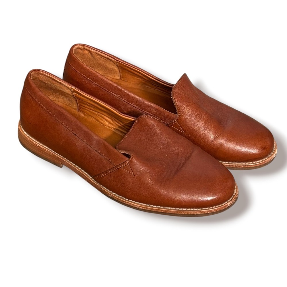 Patina Portland Leather Brown Slip On Loafers Handmade Mexico Womens 9 Classic
